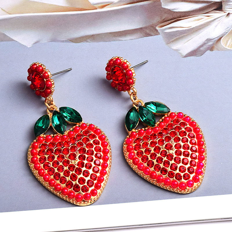 Buy Strawberry Dangle Earrings, Strawberry and Flower Dangle Earrings,  Fruit Earrings, Summer Earrings, Handpainted Earrings, Strawberry Jewelry  Online in India - Etsy