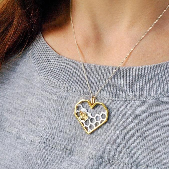 Honeycomb on sale heart necklace