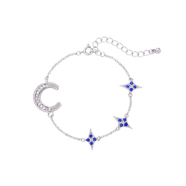 Bari Crystal Stars and Moon on a Chain Bracelet – ANN VOYAGE