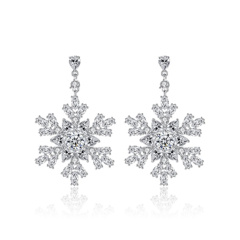 Volketswil Crystal Snowflake Dangle Drop Earrings – ANN VOYAGE