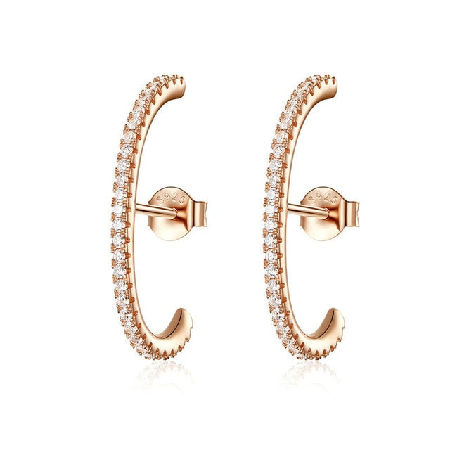 Windham Crystal Half Hoop T-Bar Stud Earrings – ANN VOYAGE