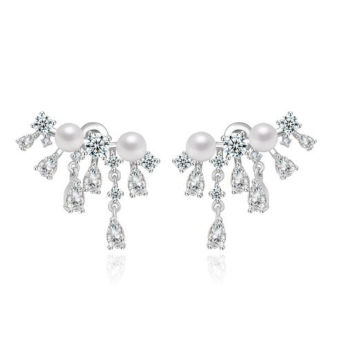 Chambly Pearl and Crystal Drop Stud Earrings – ANN VOYAGE