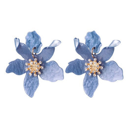 Bordeaux Drop Crystal Flower Petals Statement Earrings – ANN VOYAGE