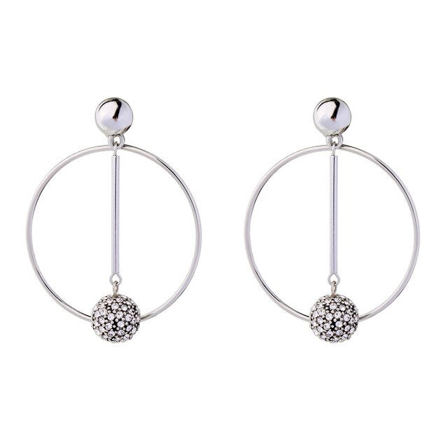 9ct Gold Crystal Ball Hoop Earrings - 15mm - G2207 | F.Hinds Jewellers