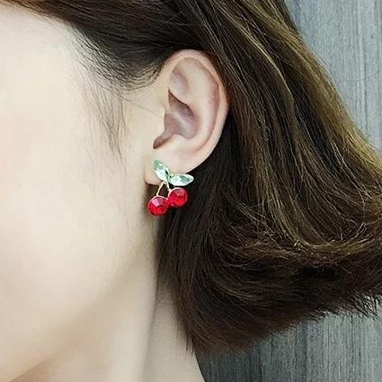 Accessories for Women Red Cherry Earrings for Women Fruit Statement Dangle  Earring Wedding Party Korean Jewelry